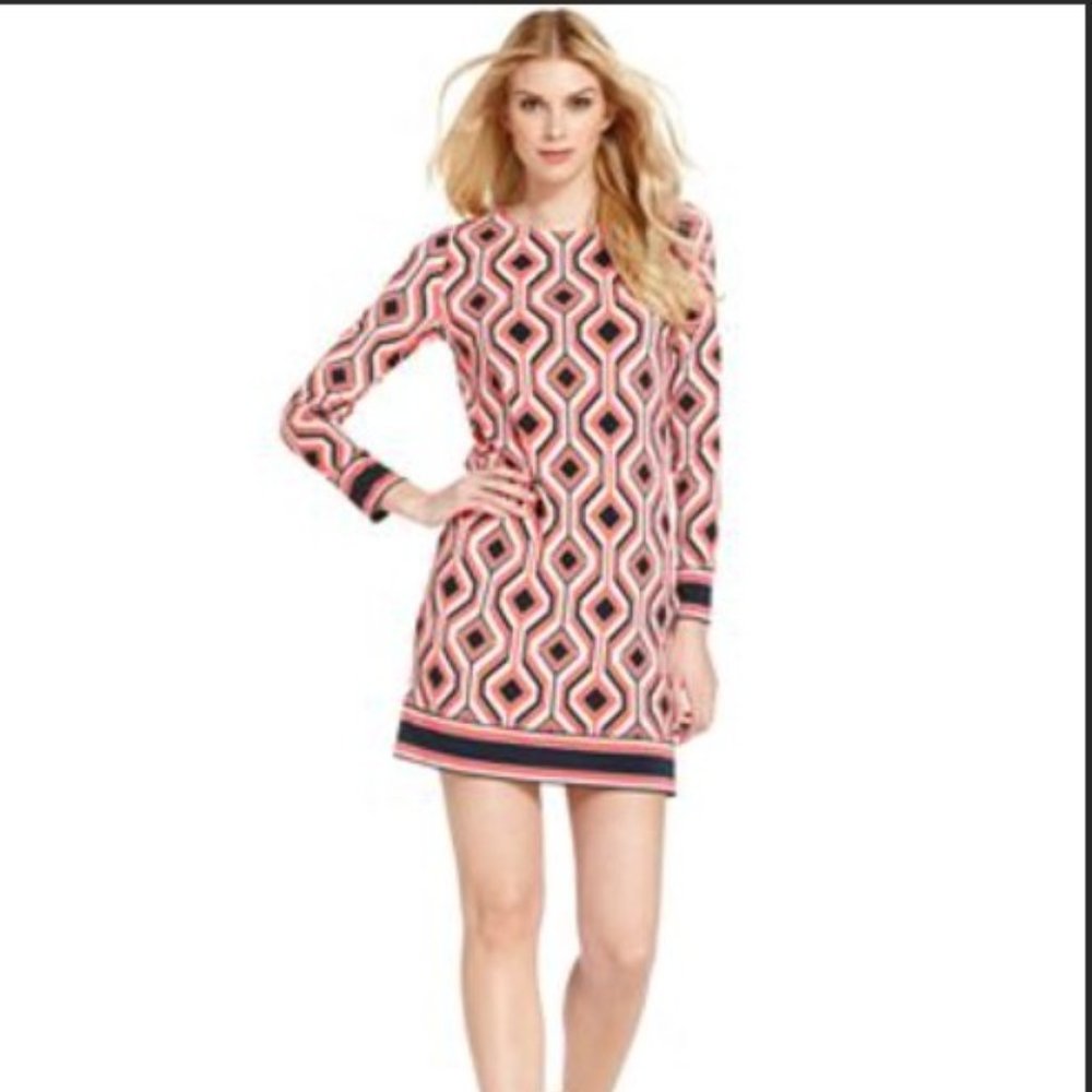 MICHAEL Michael Kors dress, size XL, coral and blue geometric print